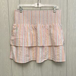 Vineyard Vines Harbor Smocked Skirt Neon Rosa Size L NWT